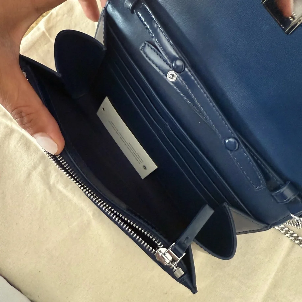 Tory Burch Willa Chain Wallet Crossbody Clutch Bag 163012 Denim $425